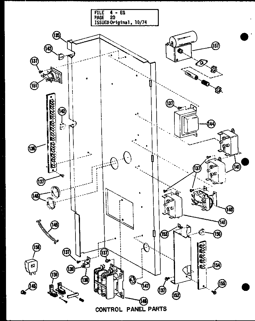 Control panel parts (eg2,12-1/p55198-16c) (eg2.5,12-1/p55198-17c) (eg3,12-1/p55198-18c)
