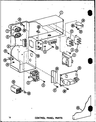 Control panel parts (epcg2408-1d/p68539-21c) (epcg3010-1d/p68539-22c) (epcg3612-1d/p68539-23c) (epcg2408-1e/p68539-18c) (epcg3010-1e/p68539-19c)