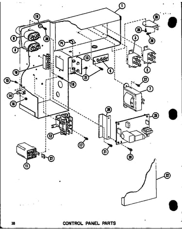 Control panel parts (epcg4212-1d/p68539-29c) (epcg4812-1d/p68539-30c) (epcg4812-3d/p68539-31c) (epcg4812-1d/p68539-36c) (epcg4812-3d/p68539-37c) (epcg6012-1e/p68539-32c) (epcg6012-3e/p68539-33c)