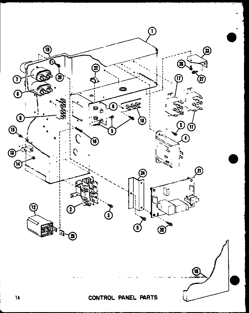 Control panel parts (epcg3612-1d/p68539-40c) (epcg2408-1e/p68539-38c) (epcg3010-1e/p68539-39c)