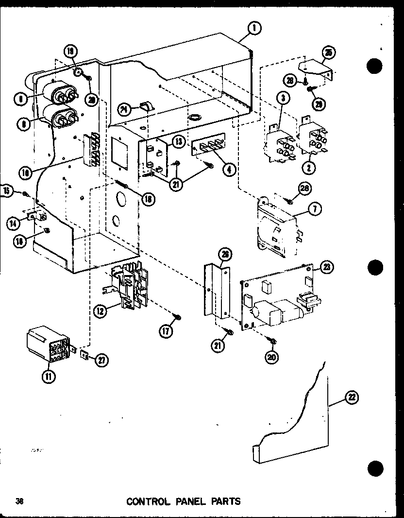 Control panel parts (epcg4212-1e/p68539-44c) (epcg4812-1d/p68539-49c) (epcg4812-3d/p68539-50c) (epcg6012-1e/p68539-45c) (epcg6012-3e/p68539-46c)
