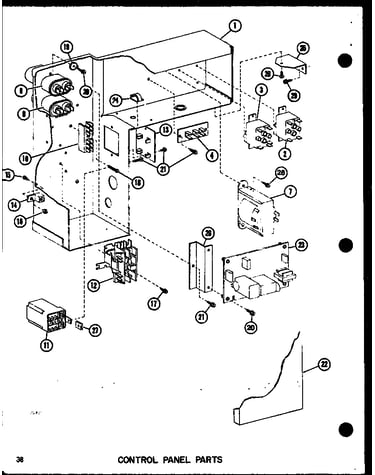 Control panel parts (epcg4212-1e/p68539-44c) (epcg4812-1d/p68539-49c) (epcg4812-3d/p68539-50c) (epcg6012-1e/p68539-45c) (epcg6012-3e/p68539-46c)