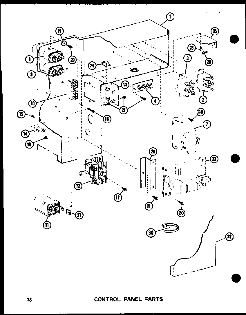 Control panel parts (epcg42121d/p9953904c) (epcg48121d/p9953906c) (epcg48123d/p9953907c) (epcg60121e/p9953910c) (epcg60123e/p9953911c) (epcg60123e/p6853911c)