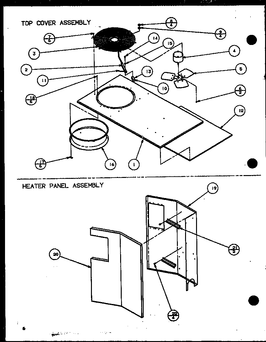 Top cover assembly/ heater panel assembly (spho24001a/p9999201c) (spho30001a/p9999202c) (spho36001a/p9999203c) (spho36003a/p9999204c)