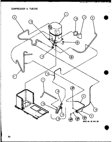 Compressor & tubing (spcg600901a/p1107101c) (spcg600903a/p1107102c) (spcg601151a/p1107103c) (spcg601153a/p1107104c) (spcg601351a/p1107105c) (spcg601353a/p1107106c)