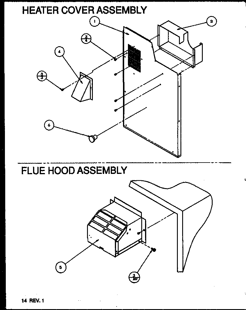 HEATER COVER ASSEMBLY/FLUE HOOD ASSEMBLY