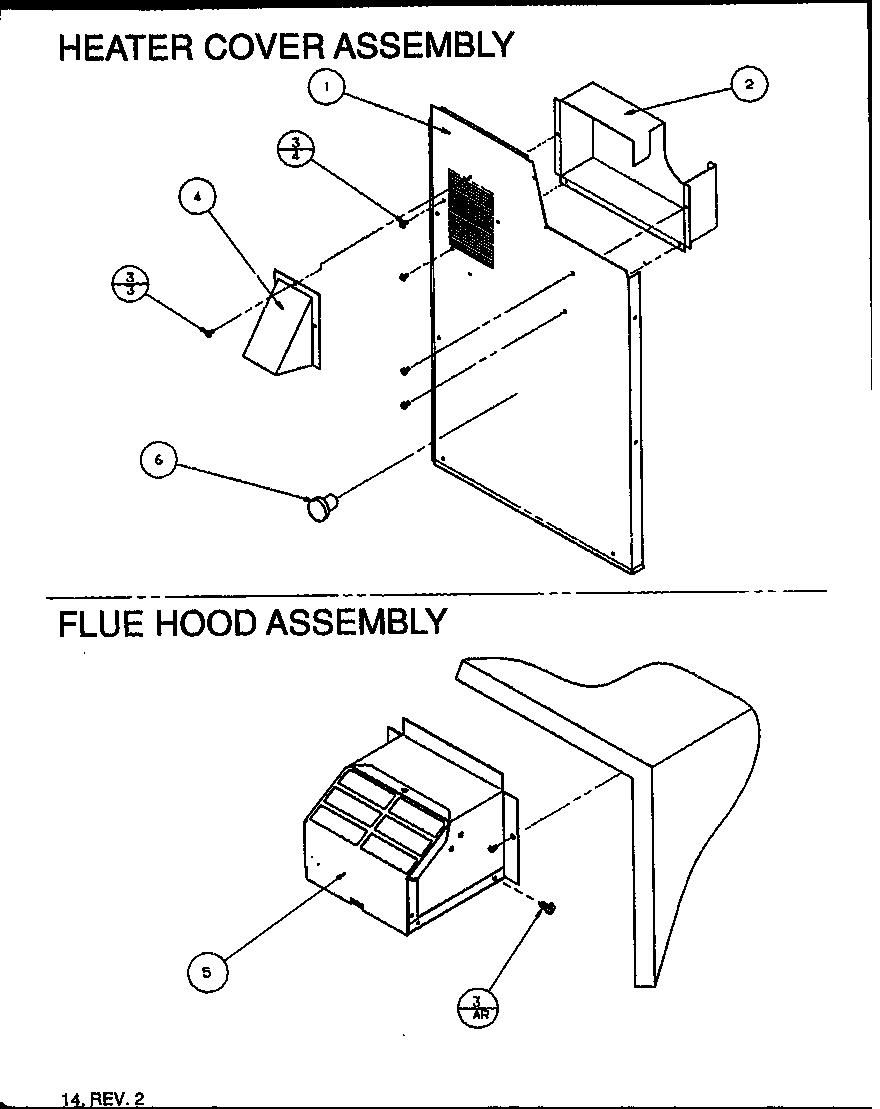 HEATER COVER ASSEMBLY/FLUE HOOD ASSEMBLY