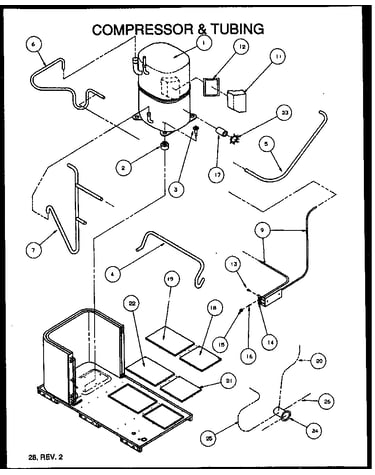 Compressor & tubing (pga42b1152a/p1154103c) (pga42b0903a/p1154102c) (pga42b1153a/p1154104c) (pga42b0902a/p1154101c) (pga48b0902b/p1154111c) (pga48b0903a/p1154106c) (pga48b0903b/p1154112c) (pga48b0904a/p1154117c) (pga48b1152a/p1154107c) (pga48b1152b/p11541