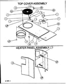 Top cover assembly/heater panel assembly