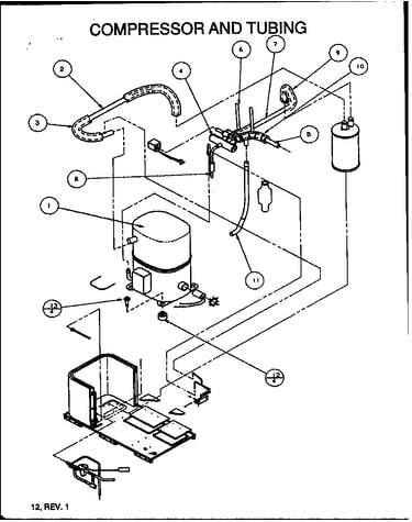 Compressor and tubing (pha24b0002a/p1153801c) (pha30b0002a/p1153802c) (pha36b0002a/p1153803c) (pha36b0003a/p1153804c)