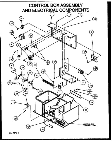 Control box assembly and electrical components
