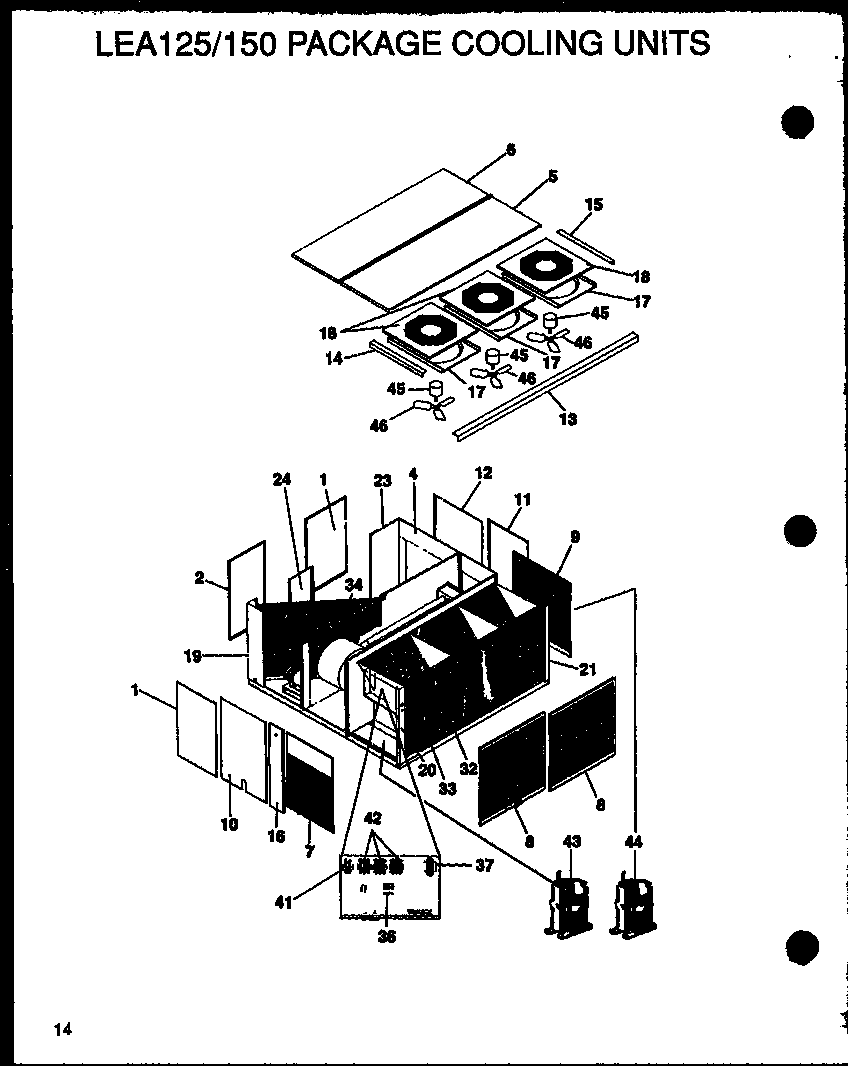 LEA125/150 PACKAGE COOLING UNITS (LEA125A003A/P1160405C) (LEA125A004A/P1160406C) (LEA150A003A/P1160407C) (LEA150A004A/P1160408C)