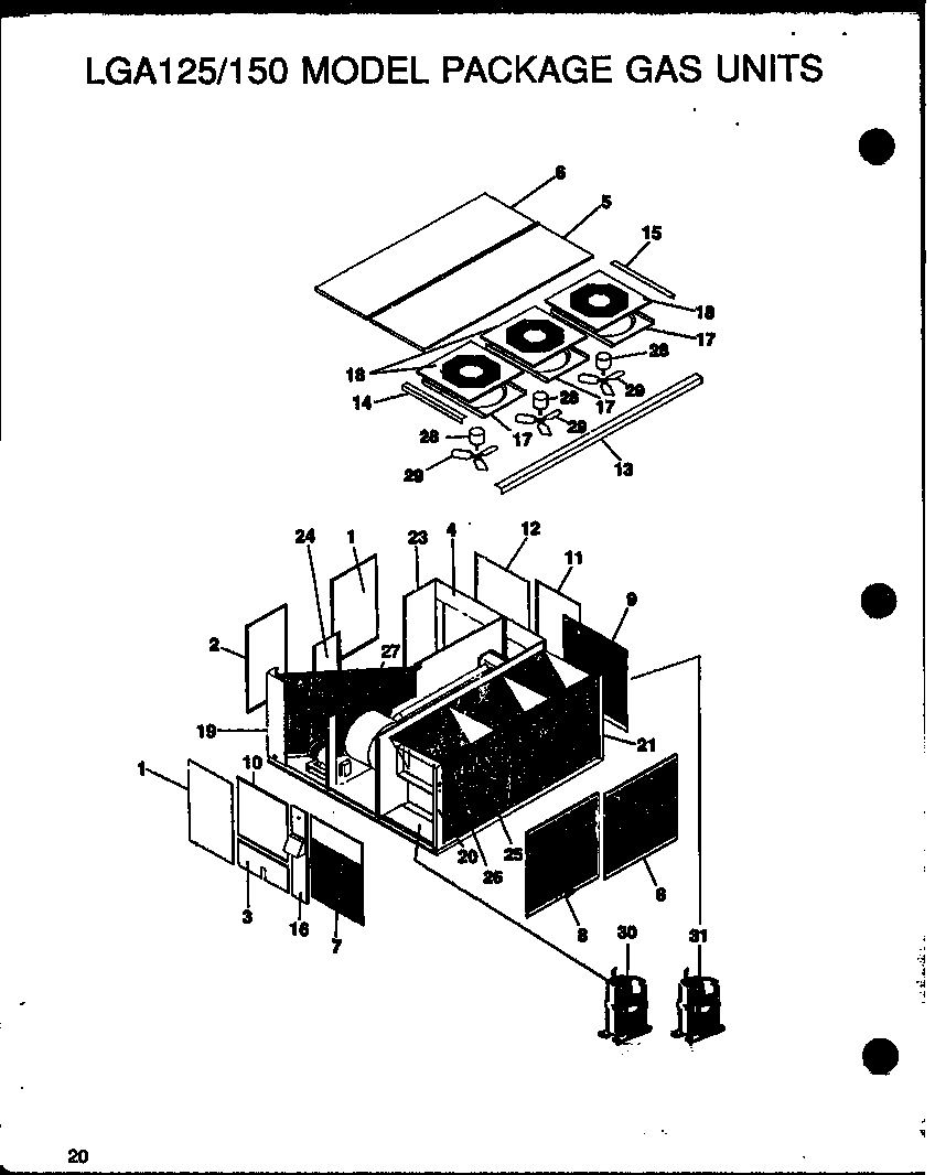 LGA125/150 MODEL PACKAGE GAS UNITS (LGA125A203A/P1160301C) (LGA125A204A/P1160302C) (LGA125A254A/P1160304C) (LGA125A253A/P1160303C) (LGA150A253A/P1160305C) (LGA150A254A/P1160306C) (LGA150A353A/P1160307C) (LGA150A354A/P1160308C)