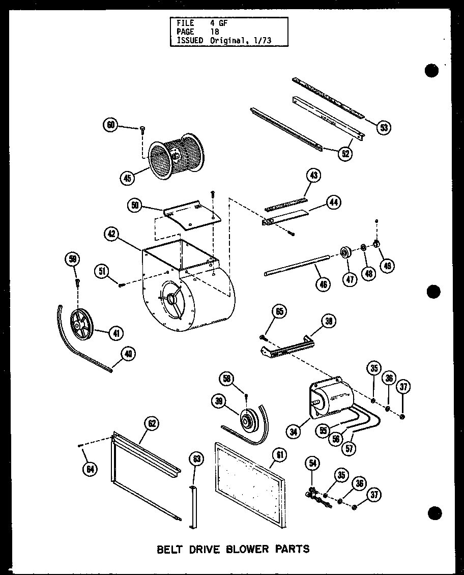 Belt drive blower parts (gh-80e/p96251-3f) (gh-80e/p96294-3f) (gh105e/p96251-7f) (gh-105e/p96294-7f)