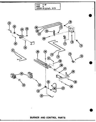 Burner and control parts (gc-65de/p96252-1f) (gc-65de/p96306-1f) (gc-80de/p96252-3f) (gc-80de/p96306-3f) (gc-105de/p96252-5f) (gc-105de/p96306-5f) (gc-120de/p96252-8f) (gc-120de/p96306-8f)