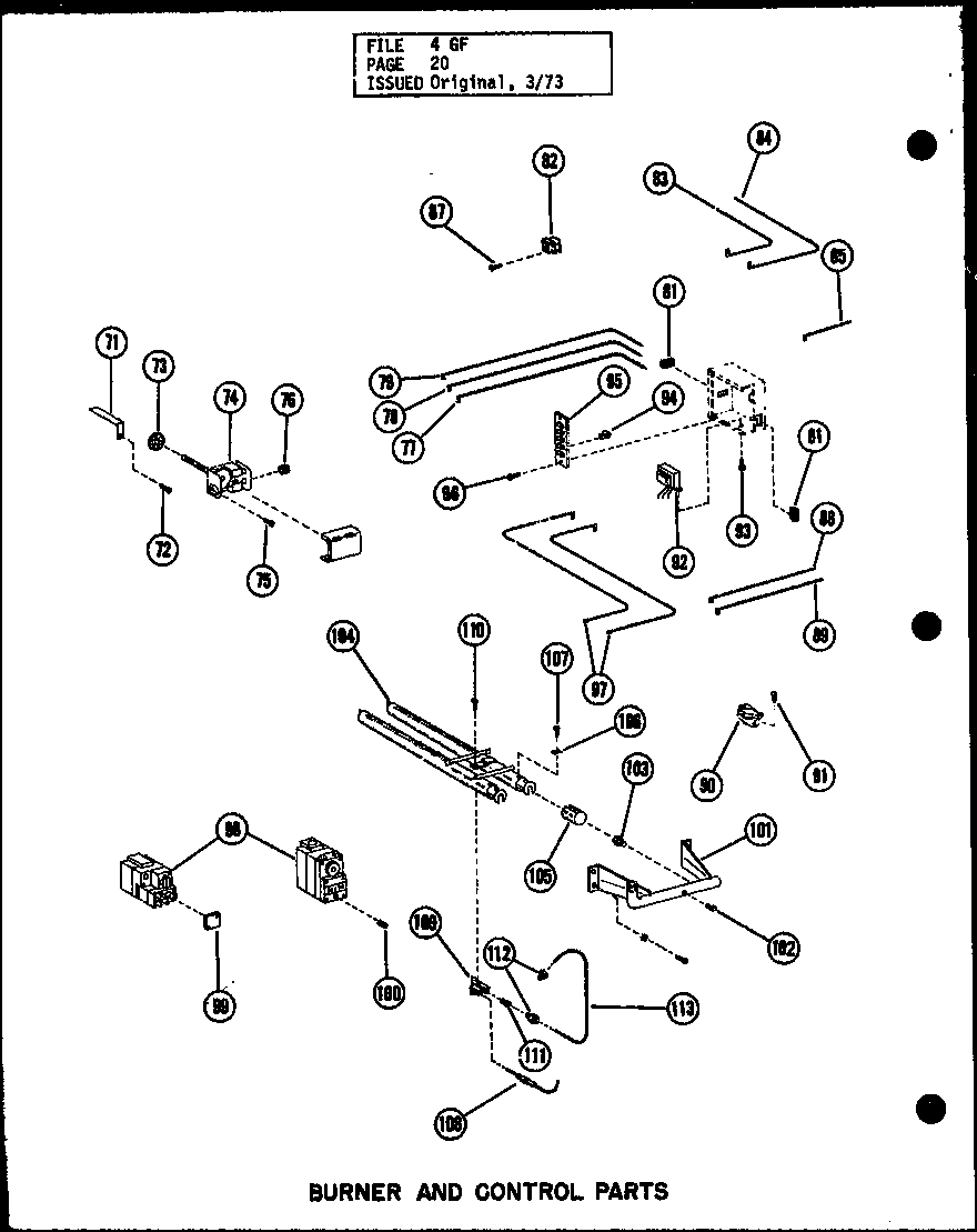 BURNER AND CONTROL PARTS (GC-140E/P96252-10F) (GC-140E/P96306-10F) (GC-105E-3/P96252-6F) (GC-105E-3/P96306-6F) (GC-120E-4/P96252-9F) (GC-120E-4/P96306-9F) (GC-140E-5/P96252-11F) (GC-140E-5/P96306-11F)