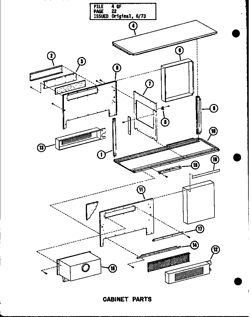 CABINET PARTS (GS-80P/P96261-2F) (GS-80P/P96287-2F)