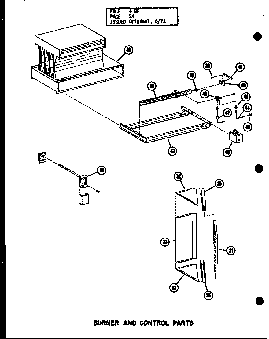 BURNER AND CONTROL PARTS (GS-80P/P96261-2F) (GS-80P/P96287-2F)