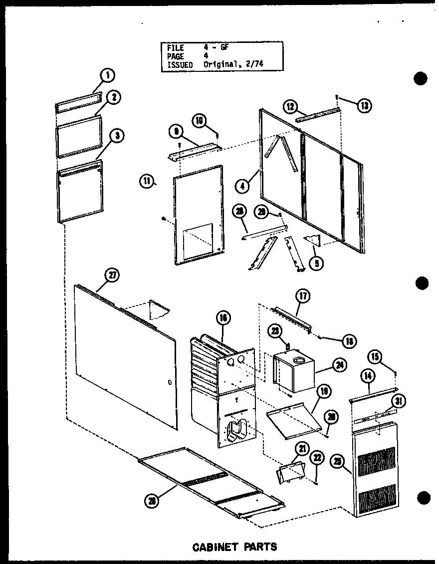 CABINET PARTS (GL-105E/P96328-1F) (GL-120E/P96328-3F) (GL-140E/P96328-5F) (GL-106E/P96328-7F) (GL-200E/P96328-8F)