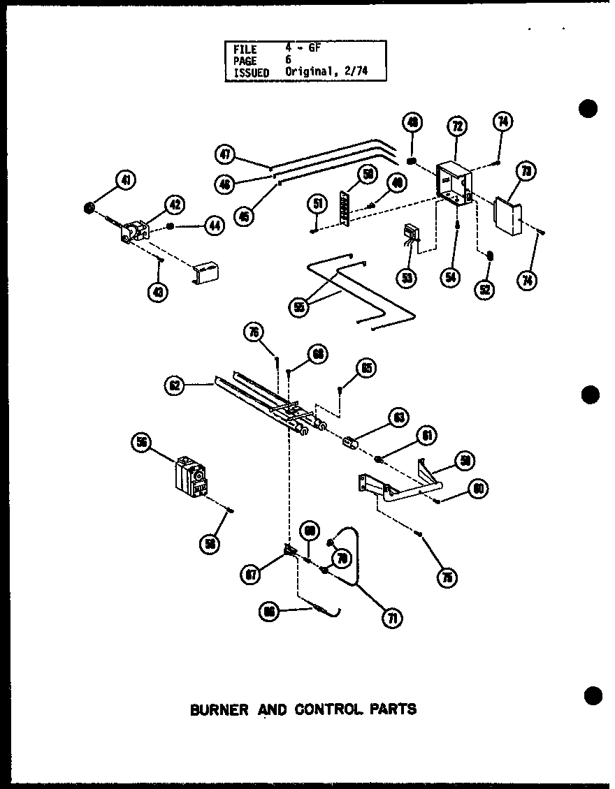 BURNER AND CONTROL PARTS (GL-105E/P96328-1F) (GL-120E/P96328-3F) (GL-140E/P96328-5F) (GL-200E/P96328-8F) (GL-160E/P96328-7F)