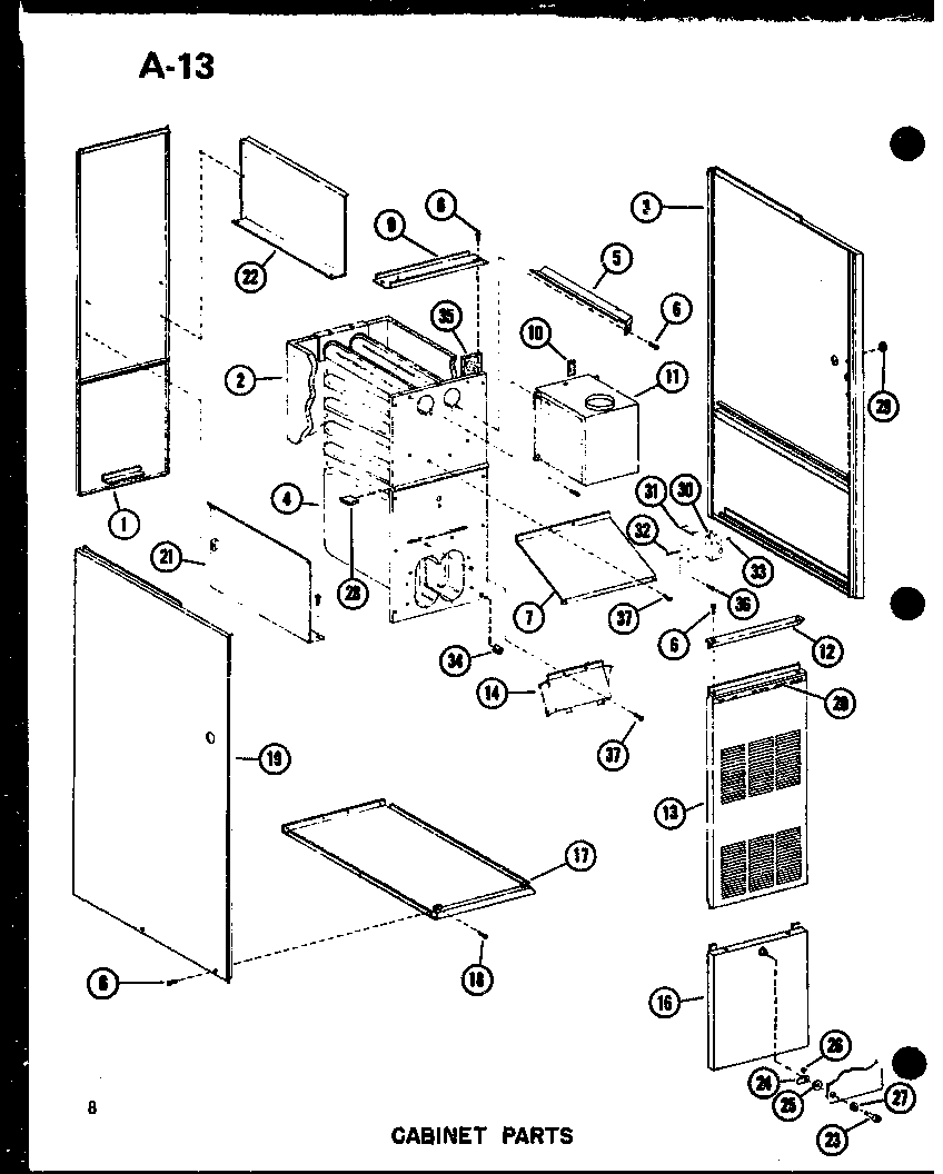 CABINET PARTS (GH65DM/P96521-1F) (GH80DM/P96521-2F) (GH80DM-2/P96521-3F) (GH80DM-3/P96521-4F) (GH105DM/P96521-5F) (GH105DM-3/P96521-6F)