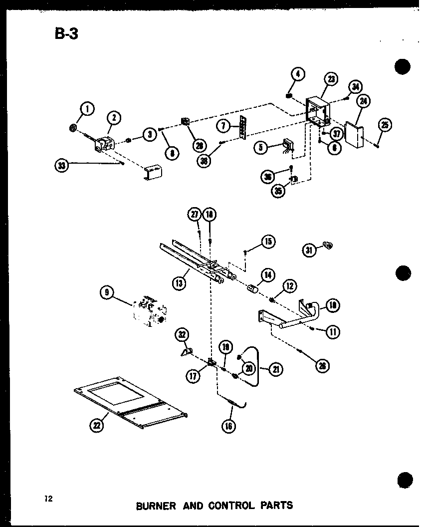 Burner and control parts (gh65dm/p96521-1f) (gh80dm/p96521-2f) (gh80dm-2/p96521-3f) (gh80dm-3/p96521-4f) (gh105dm/p96521-5f) (gh105dm-3/p96521-6f)