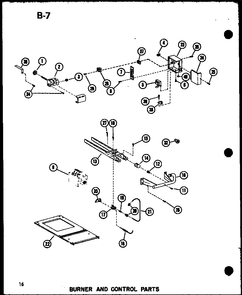 Burner and control parts (gh120dm-4/p96521-8f) (gh120dm-5/p96521-9f) (gh140dm/p96521-10f) (gh140dm-4/p96521-11f) (gh160m-r3.5/p96521-12f) (gh120dm/p96521-7f)