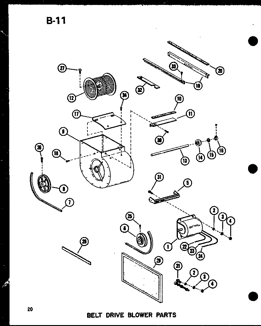 BELT DRIVE BLOWER PARTS (GH160M-R3.5/P96521-12F)