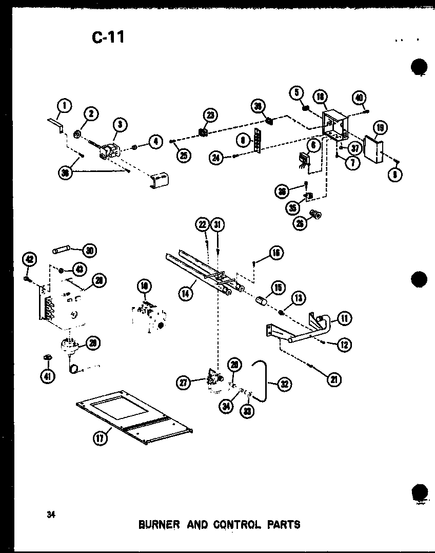Burner and control parts (ghe105dm-3/p96524-7f) (ghe105dm-5/p96524-8f) (ghe120dm/p96524-9f) (ghe120dm-4/p96524-10f)