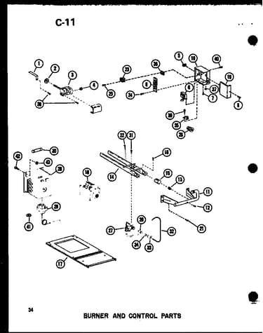 Burner and control parts (ghe105dm-3/p96524-7f) (ghe105dm-5/p96524-8f) (ghe120dm/p96524-9f) (ghe120dm-4/p96524-10f)
