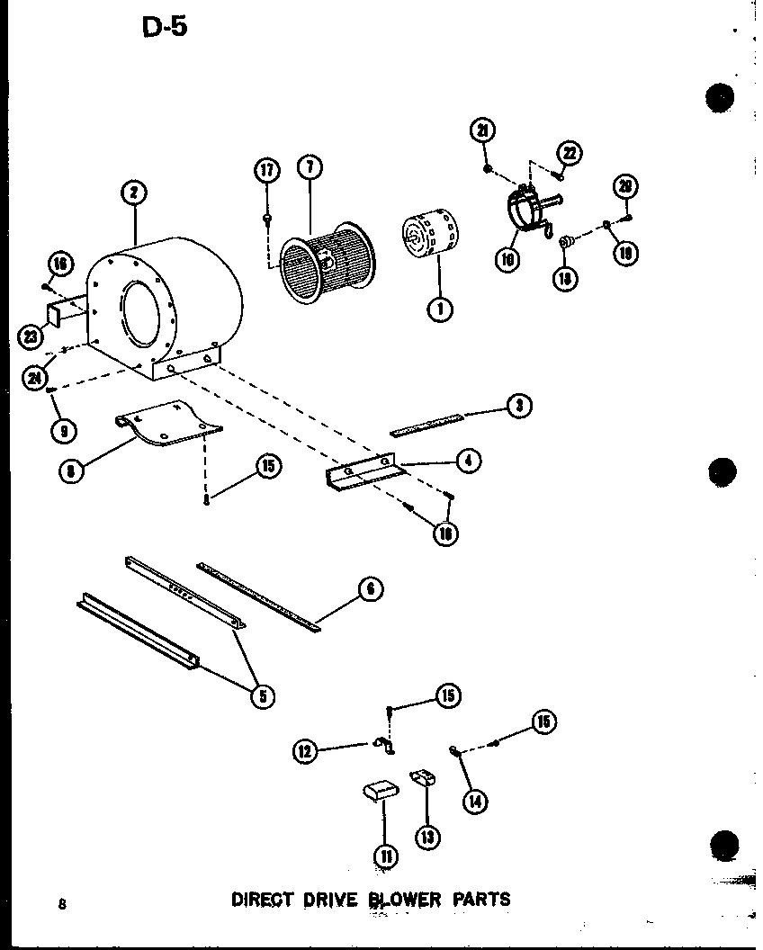 Direct drive blower parts (gc65dm-2/p96523-1f) (gc80dm-3/p96523-2f) (gc105dm-3/p96523-3f) (gc120dm-3.5/p96523-4f) (gc140dm-4/p96523-5f)