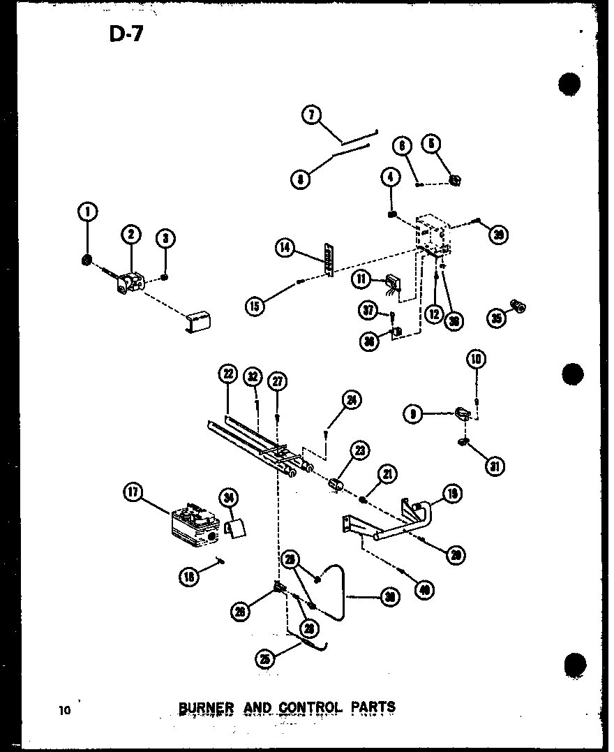 Burner and control parts (gc65dm-2/p96523-1f) (gc80dm-3/p96523-2f) (gc105dm-3/p96523-3f) (gc120dm-3.5/p96523-4f) (gc140dm-4/p96523-5f)