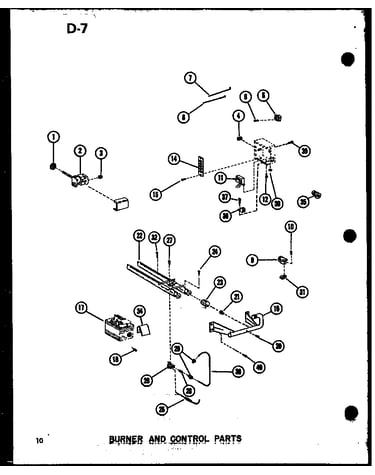Burner and control parts (gc65dm-2/p96523-1f) (gc80dm-3/p96523-2f) (gc105dm-3/p96523-3f) (gc120dm-3.5/p96523-4f) (gc140dm-4/p96523-5f)