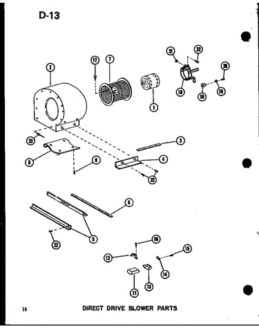 Direct drive blower parts (gce65dm-2/p96525-1f) (gce80dm/p96525-2f) (gce80dm-3/p96525-3f) (gce105dm/p96525-4f) (gce105dm-3/p96525-5f) (gce120dm/p96525-6f) (gce120dm-3.5/p96525-7f)