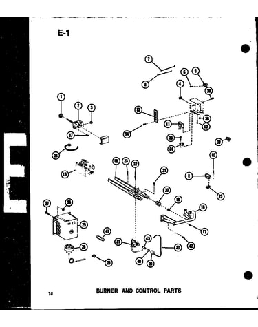 Burner and control parts (gce65dm-2/p96525-1f) (gce80dm/p96525-2f) (gce80dm-3/p96525-3f) (gce105dm/p96525-4f) (gce105dm-3/p96525-5f) (gce120dm/p96525-6f) (gce120dm-3.5/p96525-7f)