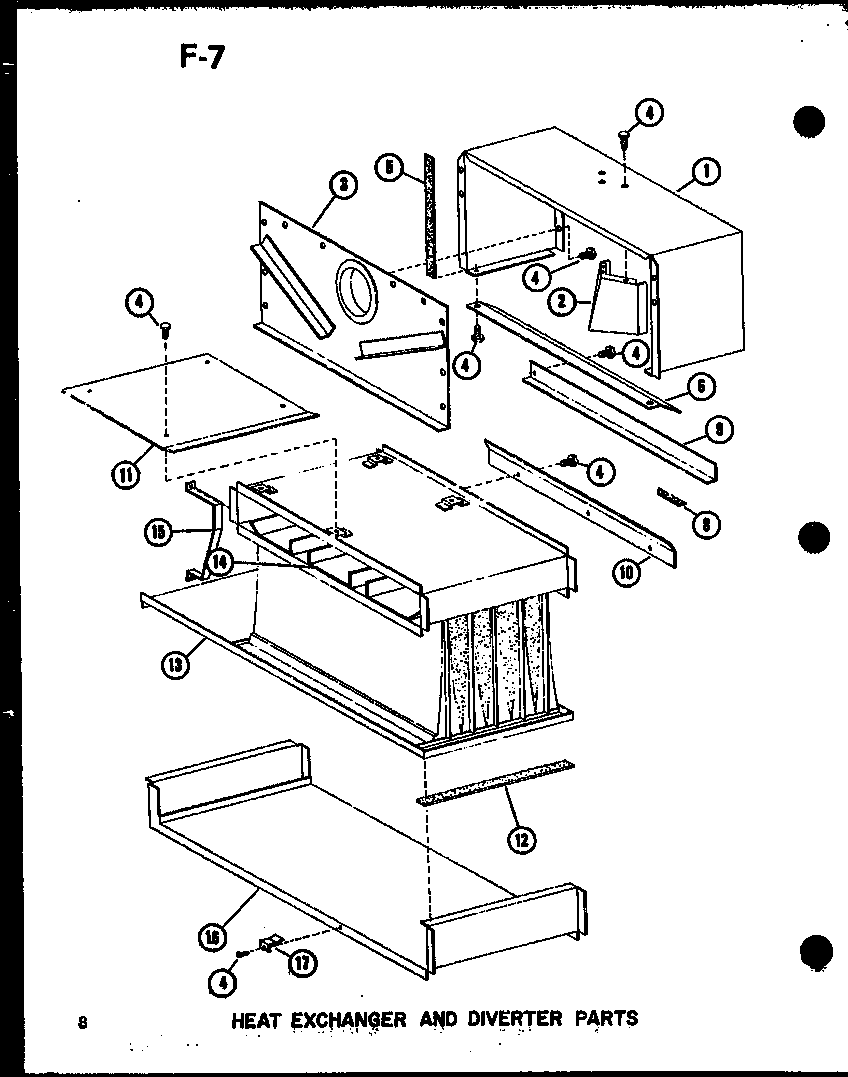 Heat exchanger and diverter parts
