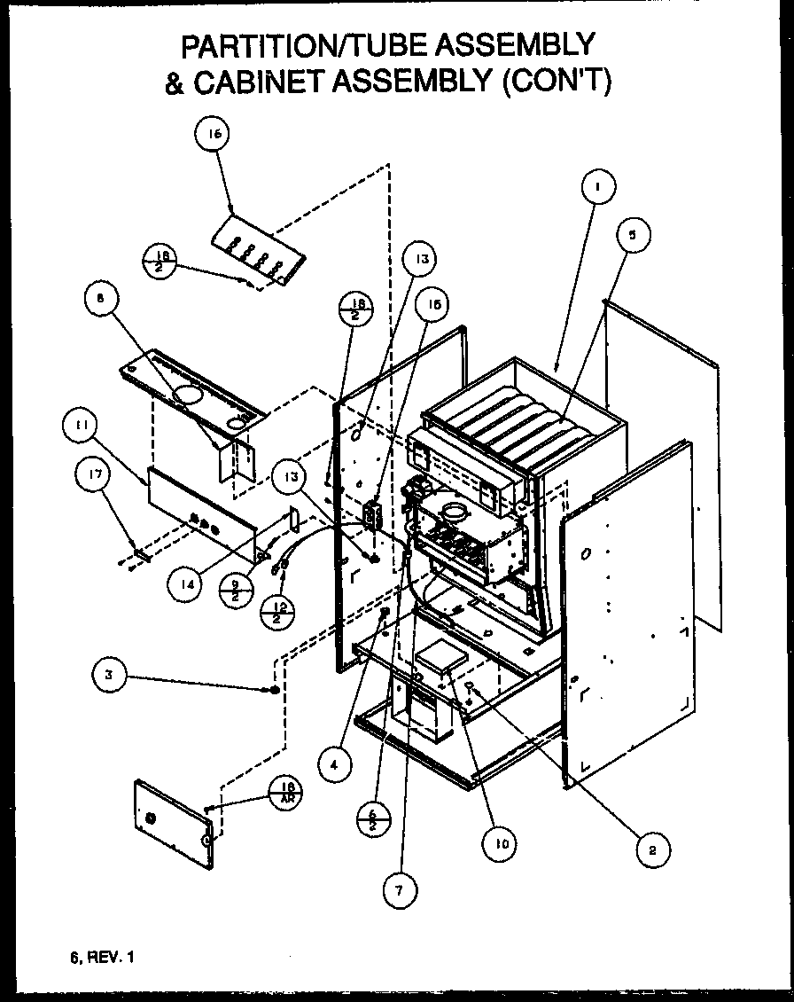 Partition/tube assembly & cabinet assembly (con't)