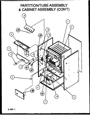 Partition/tube assembly & cabinet assembly (con't)