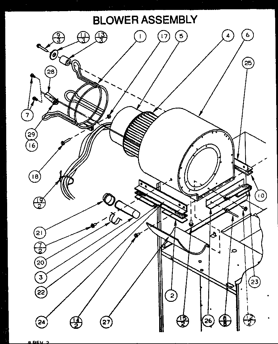 Blower assembly (gci045d25a/p1155301f) (gci045x25a/p1155309f) (gci070d35a/p1155302f) (gci070x35a/p1155310f)