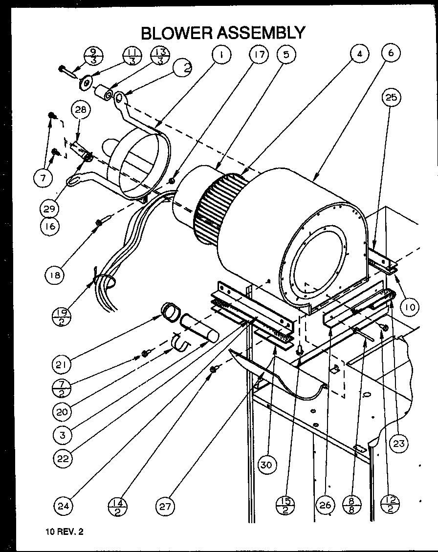 BLOWER ASSEMBLY (GCI090D50A/P1155305F) (GCI090X30A/P1155311F) (GCI090X50A/P1155312F) (GCI090D30A/P1155304F) (GCI115X35A/P1155313F) (GCI115D35A/P1155306F) (GCI115D50A/P1155307F) (GCI115X50A/P1155314F) (GCI140D50A/P1155308F) (GCI140X50A/P1155315F)