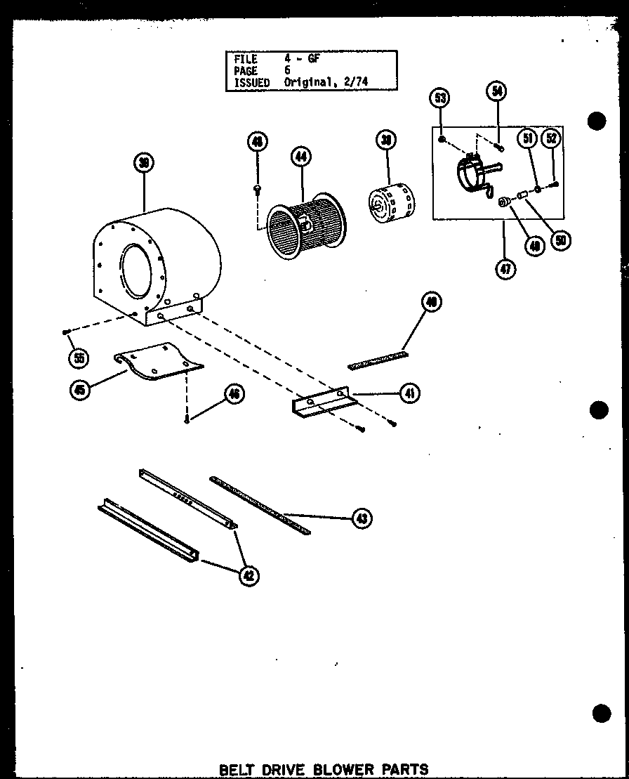 Belt drive blower parts (gc-65de/p96331-1f) (gc-80de/p96331-3f) (gc-105de/p96331-5f) (gc-120de/p96331-8f)