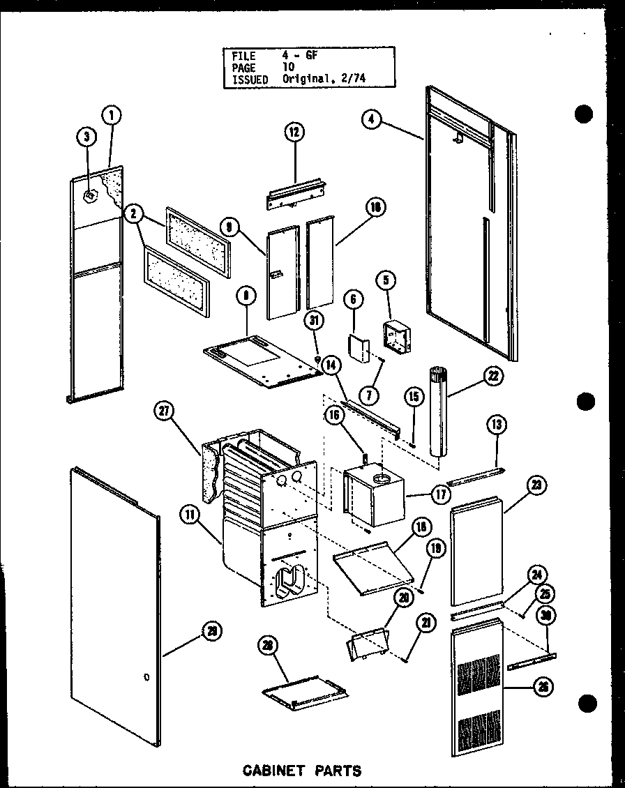 Cabinet parts (gc-65de-2/p96331-2f) (gc-80de-3/p96331-4f) (gc-105de-3/p96331-7f)
