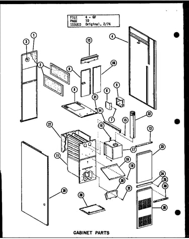 Cabinet parts (gc-65de-2/p96331-2f) (gc-80de-3/p96331-4f) (gc-105de-3/p96331-7f)