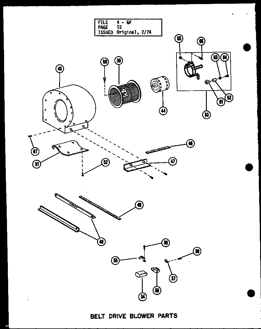 Belt drive blower parts (gc-65de-2/p96331-2f) (gc-80de-3/p96331-4f) (gc-105de-3/p96331-7f)