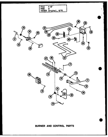Burner and control parts (gh-65de/p96324-1f) (gh-80de/p96324-4f) (gh-105de/p96324-8f) (gh-120de/p96324-12f) (gh-140de/p96324-16f)