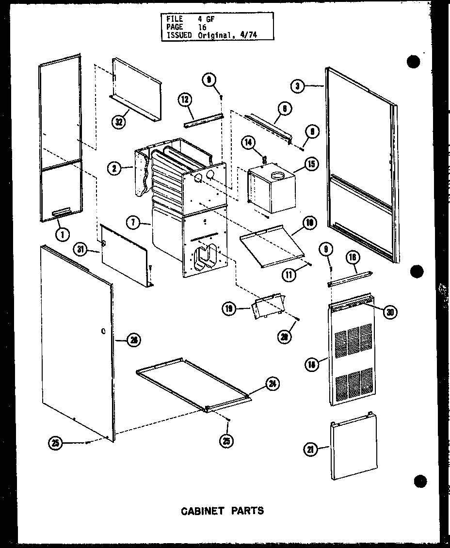 Cabinet parts (gh-80e/p96324-3f) (gh-105e/p96324-7f) (gh-120e/p96324-11f) (gh-140e/p96324-15f) (gh-160e/p96324-19f) (gh-200e/p96324-21f)