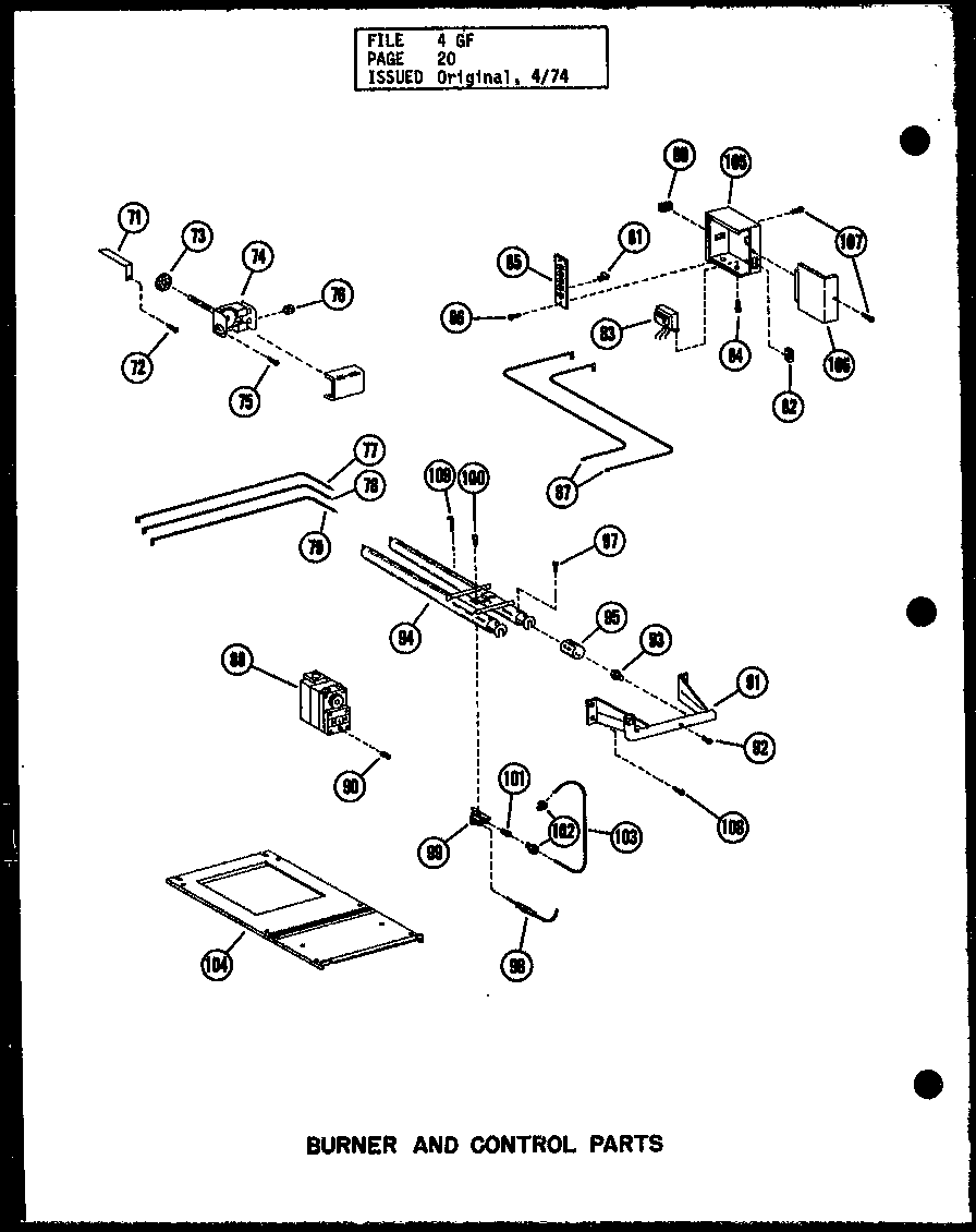 Burner and control parts (gh-80e/p96324-3f) (gh-105e/p96324-7f) (gh-120e/p96324-11f) (gh-140e/p96324-15f) (gh-160e/p96324-19f) (gh-200e/p96324-21f)
