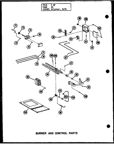 Burner and control parts (gh-80e/p96324-3f) (gh-105e/p96324-7f) (gh-120e/p96324-11f) (gh-140e/p96324-15f) (gh-160e/p96324-19f) (gh-200e/p96324-21f)