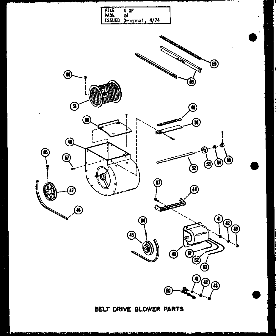 Belt drive blower parts (gh-80e-3/p96324-5f) (gh-105e-3/p96324-9f) (gh-120e-4/p96324-13f) (gh-140e-4/p96324-17f)