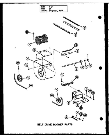 Belt drive blower parts (gh-80e-3/p96324-5f) (gh-105e-3/p96324-9f) (gh-120e-4/p96324-13f) (gh-140e-4/p96324-17f)